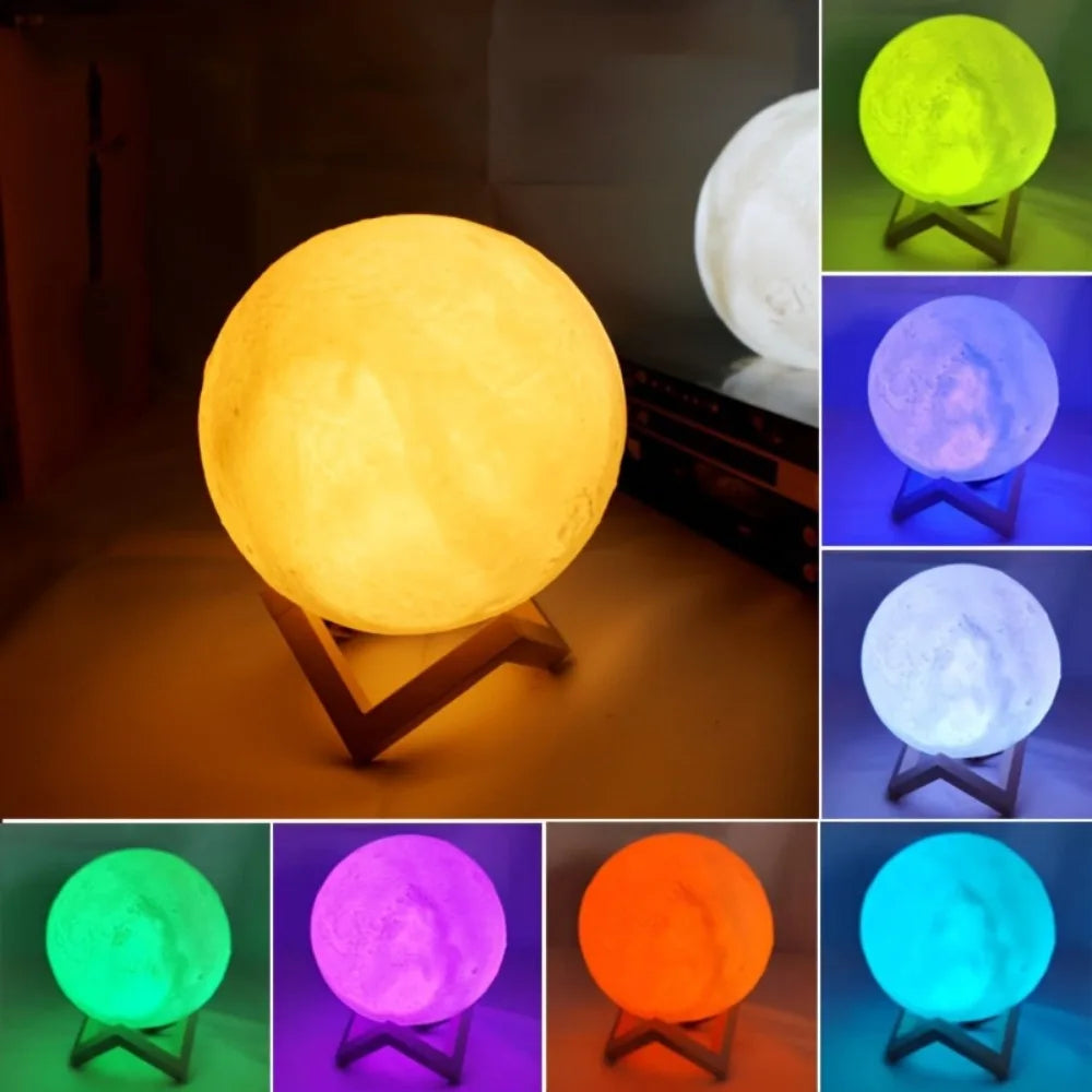 16-Color 3D Moon Lamp (USB)