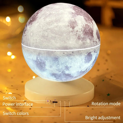 Battery-Powered Moon & Galaxy Lamp