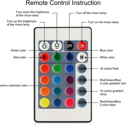 16-Color 3D Moon Lamp (USB)
