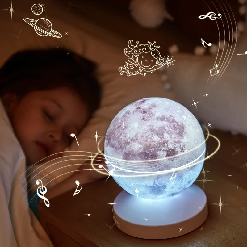 Battery-Powered Moon & Galaxy Lamp