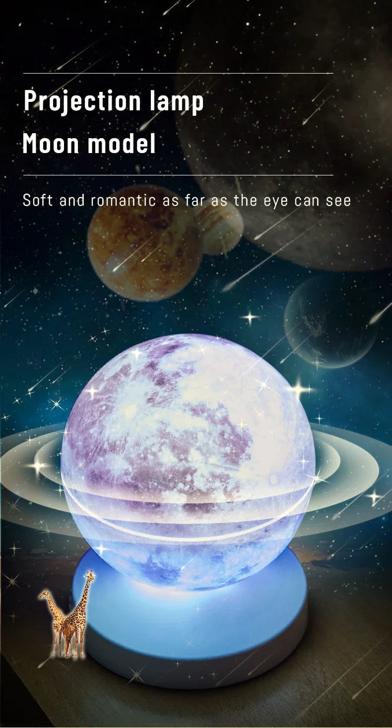 Battery-Powered Moon & Galaxy Lamp