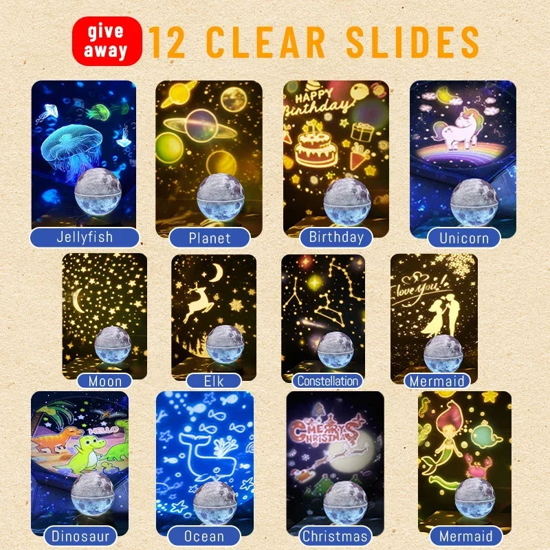 Battery-Powered Moon & Galaxy Lamp