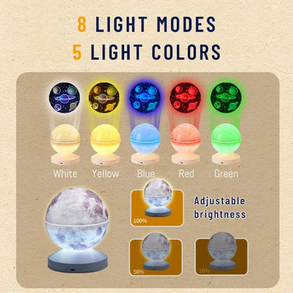 Battery-Powered Moon & Galaxy Lamp